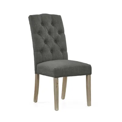 BUTTON BACK UPHOLSTERED CHAIR KD Charcoal