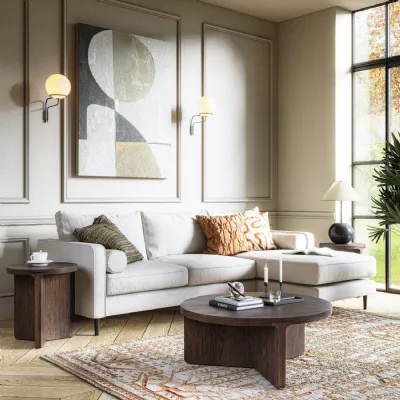 Sandblasted Dark Oak Small Round Coffee Table