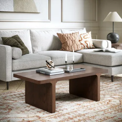 Sandblasted Dark Oak Coffee Table Panel Legs