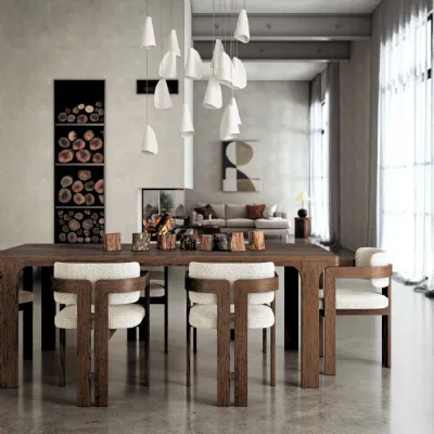 Sandblasted Dark Wood 180cm Large Rectangular Dining Table