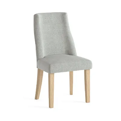 Upholstered Dining Chair Beige Light Leg