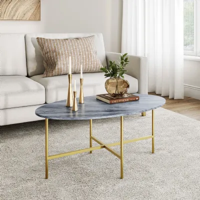 OVAL COFFEE GOLD BASE GREY MABLE