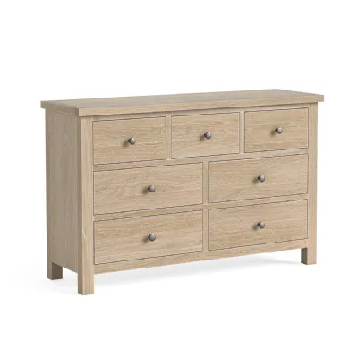 White Wash Oak 3 Over 4 Chest of Drawers