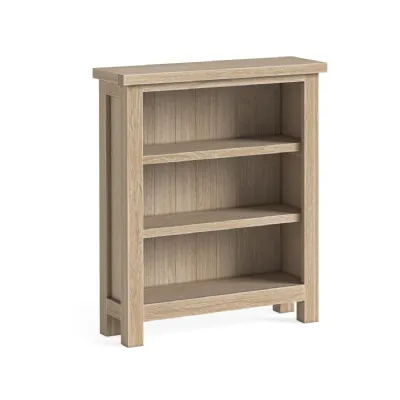 White Wash Oak 3 Tier Low Open Bookcase