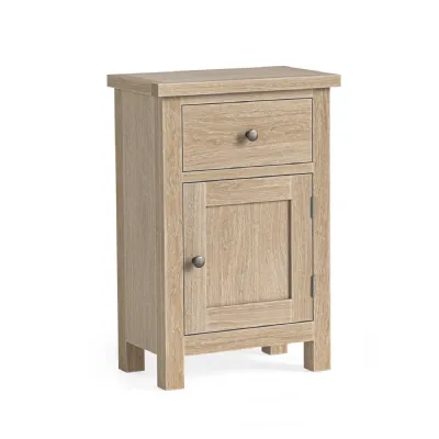 White Wash Oak 1 Door 1 Drawer Telephone Cupboard