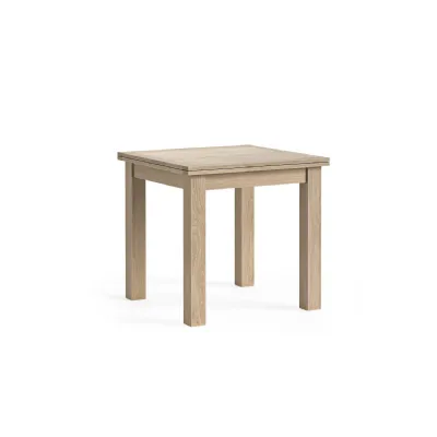 White Wash Oak Large Flip Top Dining Table 80 to 160cm