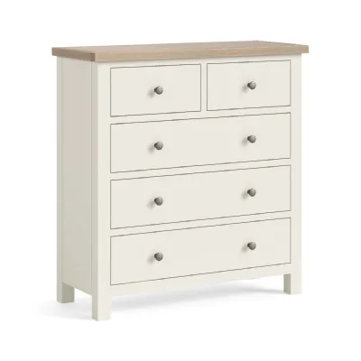Coconut Wood 2 Over 3 Chest of Drawers Oak Top
