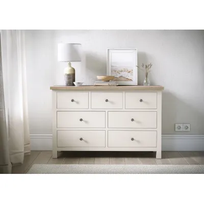 Coconut Wood 3 Over 4 Chest of Drawers Oak Top
