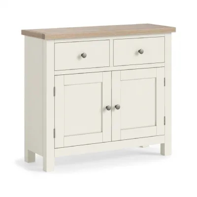 Coconut Wood 2 Door 2 Drawer Small Sideboard Oak Top