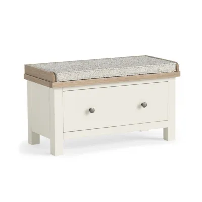 Coconut Wood 1 Drawer Hallway Bench Oak Top and Cushion Seat