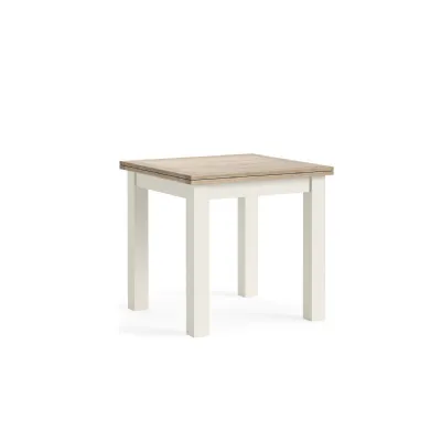 Coconut Wood Large Flip Top Dining Table Oak Top 80 to 160cm