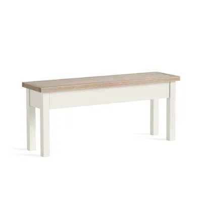 Coconut Wood Shallow Storage Bench Oak Top