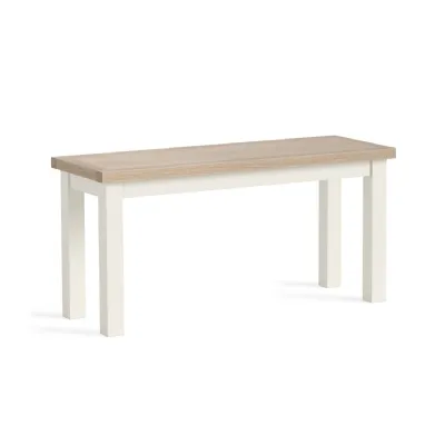 Coconut Wood Dining Bench White Wash Wood Top
