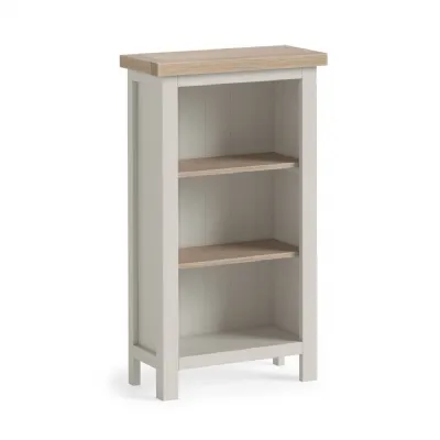 Light Grey Wood 3 Tier Mini Open Bookcase Oak Top