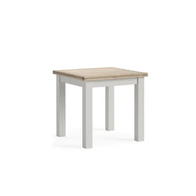 Light Grey Wood Flip Top Dining Table Oak Top 80 to 160cm