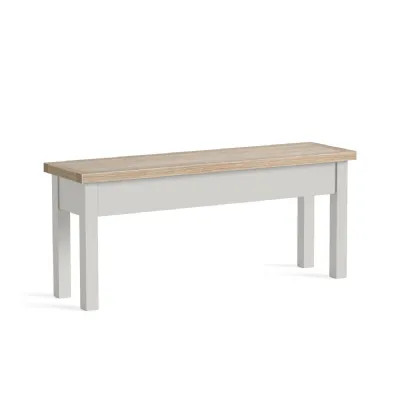 Light Grey Wood Hallway Storage Bench Oak Top
