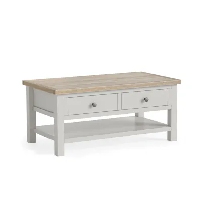 COFFEE TABLE WITH SHELF Light Grey