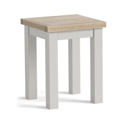 Light Grey Wood Square Lamp Table White Wash Wood Top