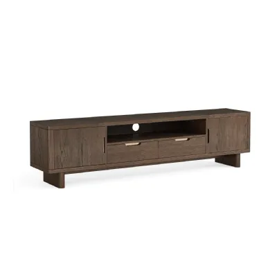 Sandblasted Dark Wood 2 Door 2 Drawer Large TV Media Unit