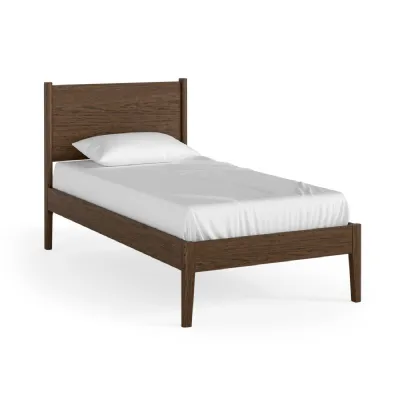Dark Brown Oak 3ft Single Bed Panelled Headboard