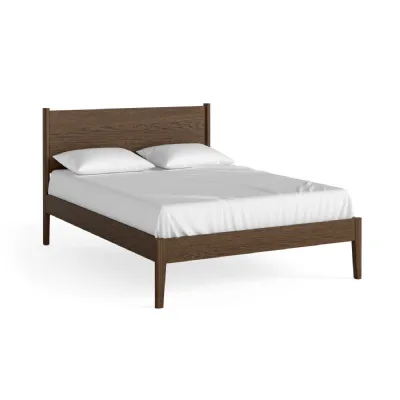 Dark Brown Oak 4ft6in Double 135cm Bed Panelled Headboard