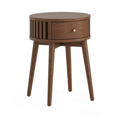 ROUND SIDE TABLE BROWN