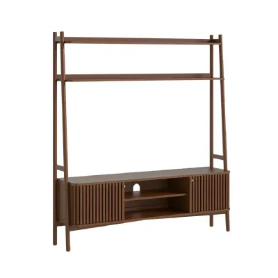Large Media Display Cabinet Top BROWN
