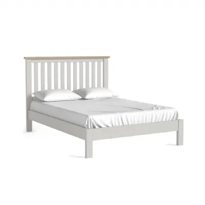 Light Grey 4ft6in Double Low Footend Bed Slatted Headboard