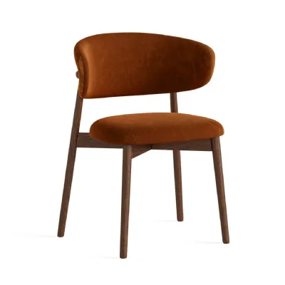Jude Chair Rustic Orange Velvet BROWN