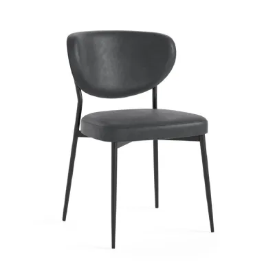LOLA CHAIR Charcoal PU BROWN