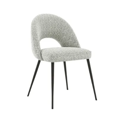 Quinn Chair Mixed Grey White Boucle BROWN