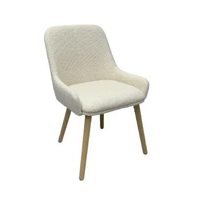 Brown Fabric Upholstered Dining Chair Dark Legs