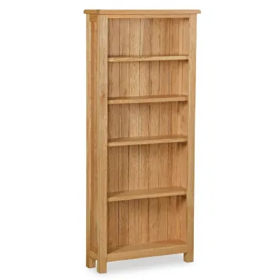 Oak 5 Tier Large Open Bookcase