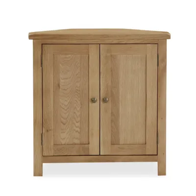 Oak 2 Door Corner Cupboard Compact Design