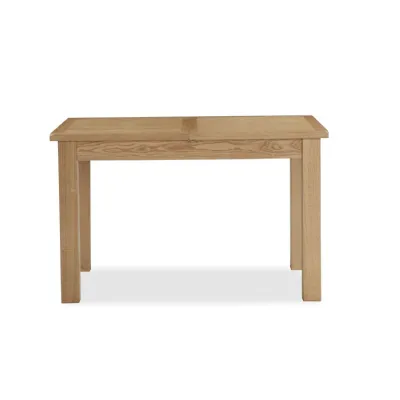 Rustic Waxed Oak Large Extending Dining Table 120 to 165cm