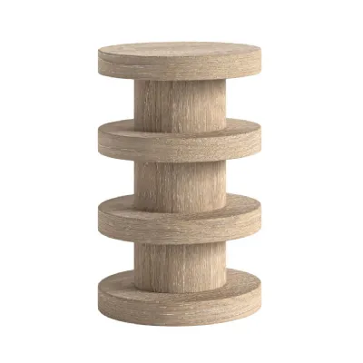 White Wash Oak Bobbin Style Side Table
