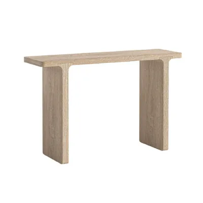 White Wash Wood Console Table Panel Legs