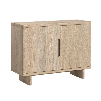 Natural Wood 2 Door Small Hallway Sideboard