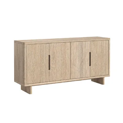 Natural Oak 4 Door Large Sideboard