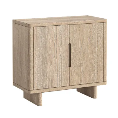 Light Oak 2 Door Shoe Cabinet Handless Design