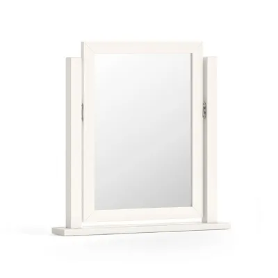 Coconut Milk Wood Vanity Mirror with Adjustable Tilt