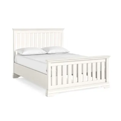 Coconut Milk Wood 4ft6in Slatted Double Bed High Foot End