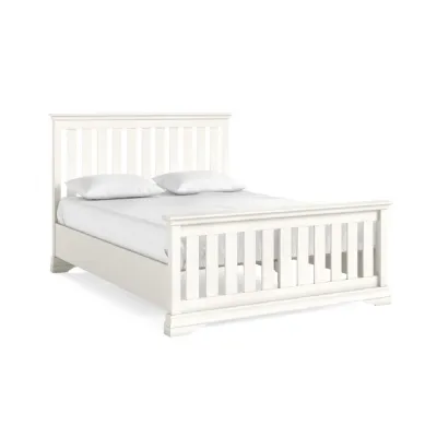 Coconut Milk Wood 5ft King Size Slatted Bed with Foot End