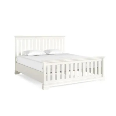Coconut Milk Wood Super King Size Slatted Bed High Foot End