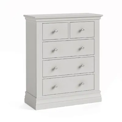Light Grey Wood 2 Over 3 Chest of Drawers