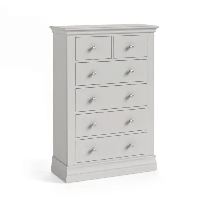 Light Grey Wood 2 Over 4 Chest of Drawers