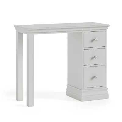 Light Grey Wood 3 Drawer Single Pedestal Dressing Table