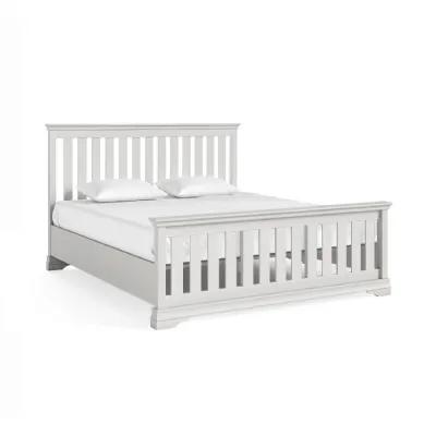 Grey Wood Super King Size Slatted Bed High Foot End