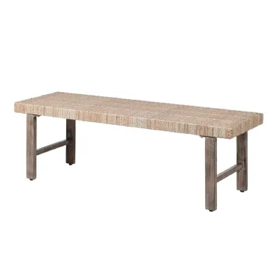 Elio Natural Rattan Bench