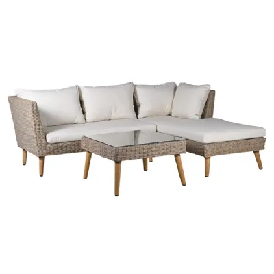 Pale Corner Sofa And Coffee Table